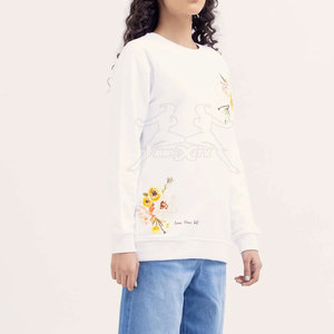 Sweat-shirt de qualité supérieure à texture lisse et à coupe décontractée en coton mélangé léger avec col rond - Product Image 5