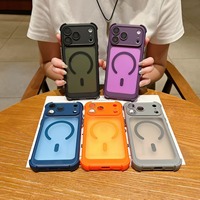 Casing HP Mewah Anti-Shock Pelindung Lensa Penuh TPU+PC dengan Pengisian Daya Nirkabel & Anti-Sidik Jari untuk 17/16 & 15 Pro Max