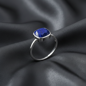 Bagues élégantes en argent sterling 925 avec pierre précieuse lapis-lazuli en forme de coussin, faites à la main, délicates, pour un usage quotidien, bijoux pour femmes, exportateur en gros - Product Image 4