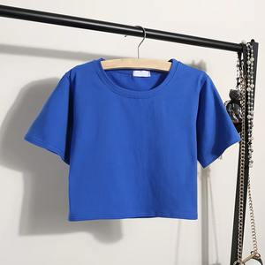 Camisas cortas lisas sólidas personalizadas de alta calidad 100% algodón transpirable verano moda Crop-top ropa informal de moda camisa corta para mujer - Product Image 3