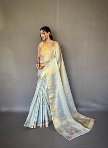 Saree ที่สวยงามด้วยการทอผ้า jacquard zari - Product Image 4