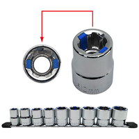 Jeu de douilles universelles 9 pièces 3/8'' SBTools, magnétiques et non magnétiques, pour préhension de boulons, avec alimentation manuelle, garantie OEM 1 an
