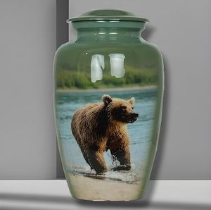 Bear in Forest Pet Antique Cremation Decorative Box Ashes Keepsake pet <b>urn</b> <b>cat</b> Burial Memorial for Human Ashes - Product Image 6