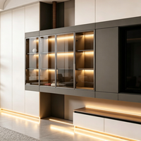 Nouveau meuble TV flottant minimaliste italien moderne, console multimédia en pierre frittée haute brillance, meuble TV mural