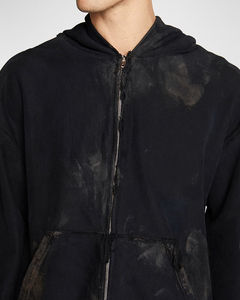 Manufacture Custom Logo 450GSM Hoodies Acid Wash <b>Mens</b> Hoodies Acid Wash for <b>Men</b> Distressed <b>Zip</b> <b>up</b> Hoodie <b>Men</b> - Product Image 4