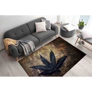 Tapis imprimé feuille de cannabis vintage grunge pour la décoration de bureau, tapis fin non tissé - Product Image 4