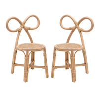 Chaises d'enfants en rotin fait main en gros vietnamien Mobilier pour bébé en osier Couleurs personnalisées OEM disponible