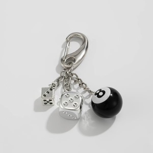 Móc khóa xúc xắc kim loại hip-hop cá tính Châu Âu và Mỹ Mặt dây chuyền denim cao cấp cho Nam Mặt Dây chuyền retro - Product Image 2