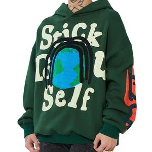 Sweat à capuche décontracté surdimensionné pour hommes avec impression bouffante Design personnalisé pour l'hiver Prix de gros - Product Image 3