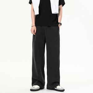 กางเกงขายาวผ้าฟลีซคอตตอนคุณภาพสูงสำหรับผู้ชาย ใส่สบาย ทรงหลวม กันน้ำ ระบายอากาศ เหมาะสำหรับใส่ในชีวิตประจำวัน - Product Image 4