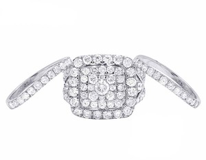 Anillo de boda de declaración de diseñador de diamantes de moissanita redonda de estilo único de Plata de Ley 925 para mujer - Product Image 2