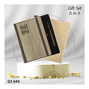 Juego de cuaderno de negocios de cuero A5 al por mayor con bolígrafo de lujo hecho a mano caja de regalo promocional Premium incluida - Product Image 3