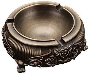 Cendrier pour la maison, le bureau, l'hôtel, Bar, bol, décor, design moderne, accessoires en métal, forme ronde, finition dorée, cendriers couverts - Product Image 5