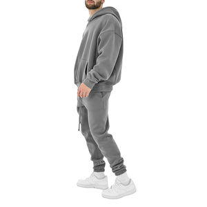 Wholesale Men's Lightweight Breathable Windproof Casual Baggy Fleece Sweatshirt <b>Hoodie</b> Plus Size Tracksuit Solid Custom - Product Image 2