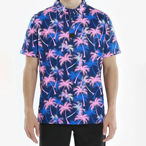 Chemises pour hommes en jersey 100% coton biologique Mode Nouvelles chemises de golf à manches courtes à fermeture éclair classique décontractées à séchage rapide en solde - Product Image 6