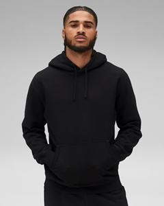 Sweat à capuche oversize en polaire 350g, col rond, logo personnalisé, tendance, noir, homme femme, taille XS, par Ako - Product Image 3