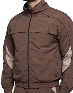 2-Piece windbreaker trouser <b>jacket</b> set windbreaker and beige cut sew anorak custom long sleeve color blocking nylon outdoor - Product Image 4