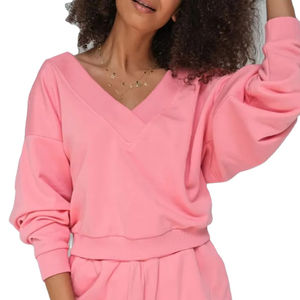 En ligne femmes coton deux pièces vêtements de salon ensemble sweatsuit grande taille automne hiver tenue avec chemise tricotée et short pour hommes - Product Image 4