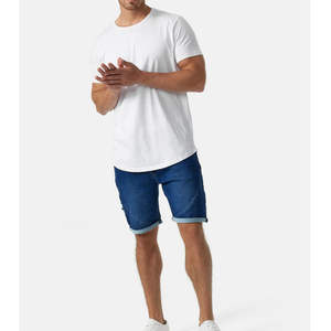Shorts en jean baggy personnalisés pour hommes, déchirés, délavés, décontractés, écologiques, 100% coton - Product Image 2
