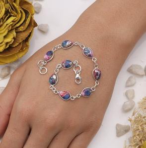 925 Sterling Silver Handmade Gemstone Turquoise Spinner <b>Bracelet</b> 925 Solid Stamped Designer Best Quality Wedding Gift Jewelry - Product Image 3