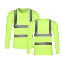 T-shirt à manches longues pour homme, uniforme de sécurité d'été, bande réfléchissante, respirant, absorption de la transpiration, imprimé en 3D, col rond