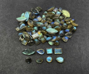 Lot de pierres précieuses en labradorite naturelle, formes variées, taille libre, 8*10-10*14 MM, 100 CT, pierres précieuses en labradorite pour la fabrication de bijoux - Product Image 1