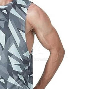 Camiseta sin Mangas Deportiva Personalizada para Hombre, Transpirable, de Secado Rápido, con Estampado Completo por Sublimación, para Gimnasio y Verano - Product Image 5