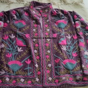 Veste en coton indien Suzani fait à la main Veste courte brodée à la main Manteau unisexe Veste courte Suzani faite à la main - Product Image 2