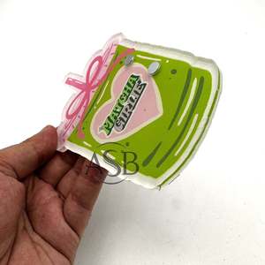 Sustainable Matcha Girlie Customizable Acrylic Lash Tile With <b>Magnets</b> And Tweezer Custom Logo Printing - Product Image 3