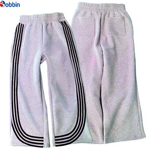 Pantalon de survêtement à rayures personnalisé pour homme, style décontracté tendance, style streetwear, pantalon large ample en coton tricoté, pantalon de jogging évasé - Product Image 6