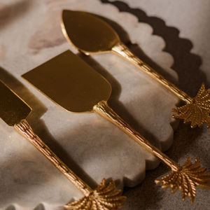 Juego de queso de diseño único de mesa, cubiertos, cubiertos, tenedor, cuchillo y otros utensilios, Metal de acero inoxidable recubierto de PVD de Color dorado - Product Image 4