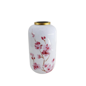 Décoration de table Vase à fleurs en métal et fer autocollant émail laiton couleur or Vases en métal de style moderne de grande taille en vrac - Product Image 1