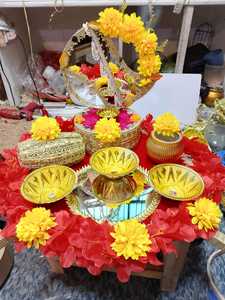 Mehndi Wedding Basket <b>For</b> Clothes Gifts Basket Home Made Wedding Tray Top Selling Mehndi Decoration Basket OEM Serviced - Product Image 6