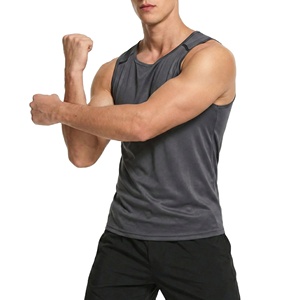 Wholesale Custom Own Logo Brand All Season Men's Tank Top Gym Workout Sports Spandex <b>Polyester</b> Soft Stretchy Fitness Tank Tops - Product Image 1