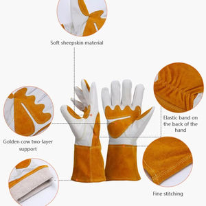 Top Quality High Quality Men's XL <b>Tig</b> <b>Welding</b> <b>Gloves</b> with Cow Leather Cotton Liner Custom Logo Safety Protection for Argon Work - Product Image 5