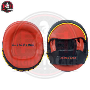 Pads de frappe de boxe en cuir PU noir et orange, qualité supérieure, légers, durables, couleurs personnalisées, pour entraînement en salle de sport - Product Image 5