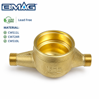 Corps de compteur d'eau en laiton sans plomb BMAG CW511L CW724R CW510L, boîtier moulé en sable sur mesure OEM, utilisation sûre pour l'eau potable, protection IP68
