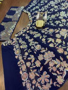 Superventas diseñador indio de alta calidad Georgette bordado Lehenga Choli Dupatta largo Anarkali vestido fiesta boda señoras - Product Image 6