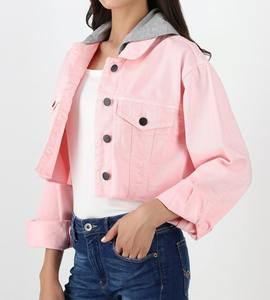 New Designs Denim Jacket High Quality <b>Women</b> 100% Cotton Vintage Washed Casual <b>Jeans</b> Denim Jackets OEM Serviced Custom - Product Image 3
