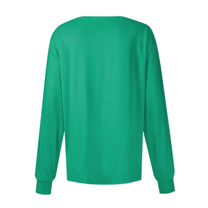 Women's Green Long Sleeve <b>Scrub</b> <b>Top</b> With Front Buttons And Pockets Hospital Uniforms - Product Image 3