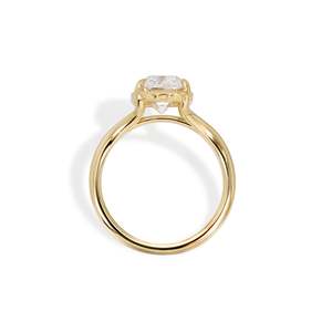 Anillo de compromiso artesanal con diamante de laboratorio de 3.11 ct D-F VVS1-VS2, talla cushion, de oro amarillo de 14K y 18K, para fiesta nupcial - Product Image 2
