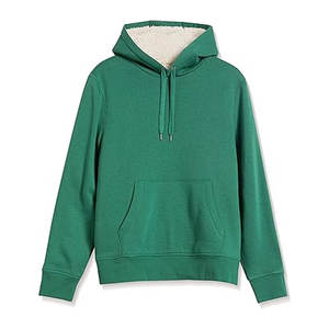 <b>Green</b> OEM Custom Logo Fashion <b>Men</b> Sweatshirt Blank Pullover Fleece Sherpa Lining Kangaroo Pocket Hoodies - Product Image 2