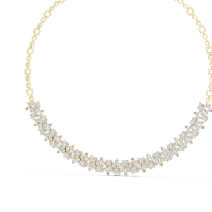 Collier statement Aurora Bloom RegalVine en or jaune 10 carats avec diamant de laboratoire taille princesse - Product Image 3