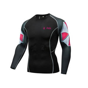 เสื้อรัดกล้ามกีฬา MMA แบบมืออาชีพ ราคาโรงงาน ระบายอากาศได้ดี เป็นมิตรกับสิ่งแวดล้อม แห้งเร็ว แขนยาว 100% โพลีเอสเตอร์ รับสกรีนโลโก้ - Product Image 2