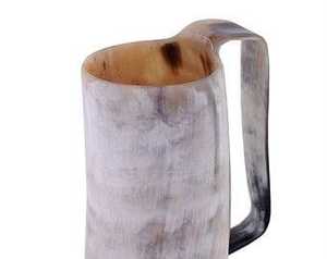 Authentic Handcrafted Viking Horn <b>Mug</b> Carved Technique Leak Smell Proof for Beer <b>Halloween</b> Decor by crescent crafts - Product Image 2