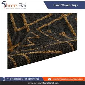 Classique 100% Jute Bio Brodé À La Main Lavable Motif Moderne Rectangle Tapis De Sol pour Chambre Salon Maison Tapis - Product Image 5