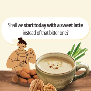 Ngay lập tức công việc nước mắt Latte bột với Stevia hạnh nhân óc chó thuần chay thực vật dựa Gluten miễn phí duy nhất phục vụ đồ uống lành mạnh trong túi - Product Image 4