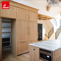 Armoires de cuisine modernes Allandcabinet en teck, résistantes à l'eau et aux insectes, avec rangement pour ustensiles en forme de U, meubles de cuisine modernes