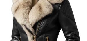 Veste en cuir pour femme de haute qualité avec doublure en fausse fourrure, couches de cuir Luxel d'hiver, boutons, fermeture éclair - Product Image 4