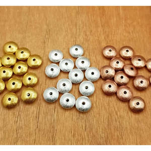 10mm Brushed 5pcs Nickel Free <b>Spacer</b> Beads Gold Silver Rose Gold Plated Copper for Jewelry Making Designer Supplies - Product Image 3
